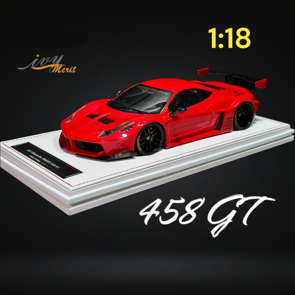 Ferrari 458 GT Rosso Red LBWK LB Silhouette Resin 1:18 Scale by