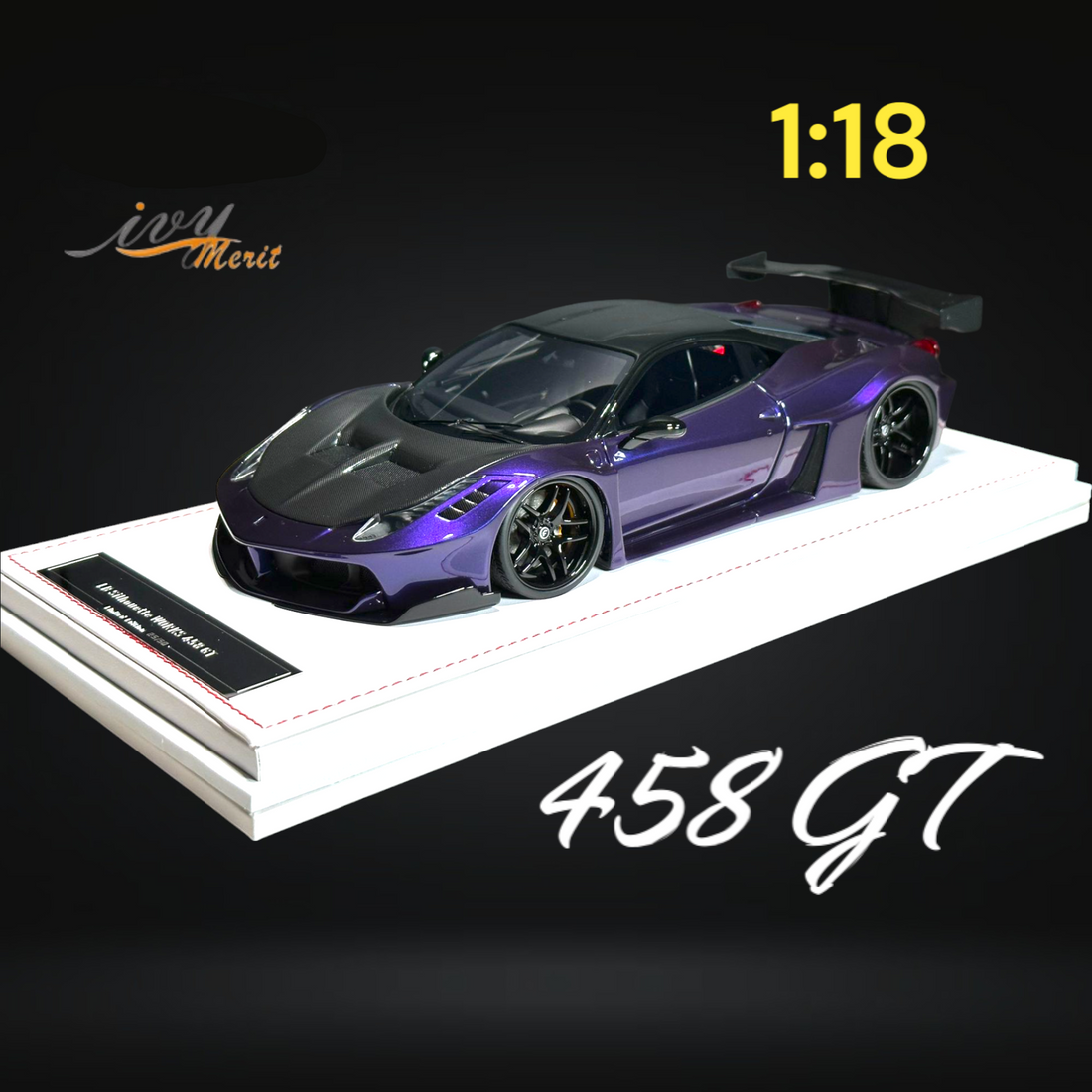 458 GT Purple LBWK LB Silhouette Resin 1:18 Scale by IVY MERIT