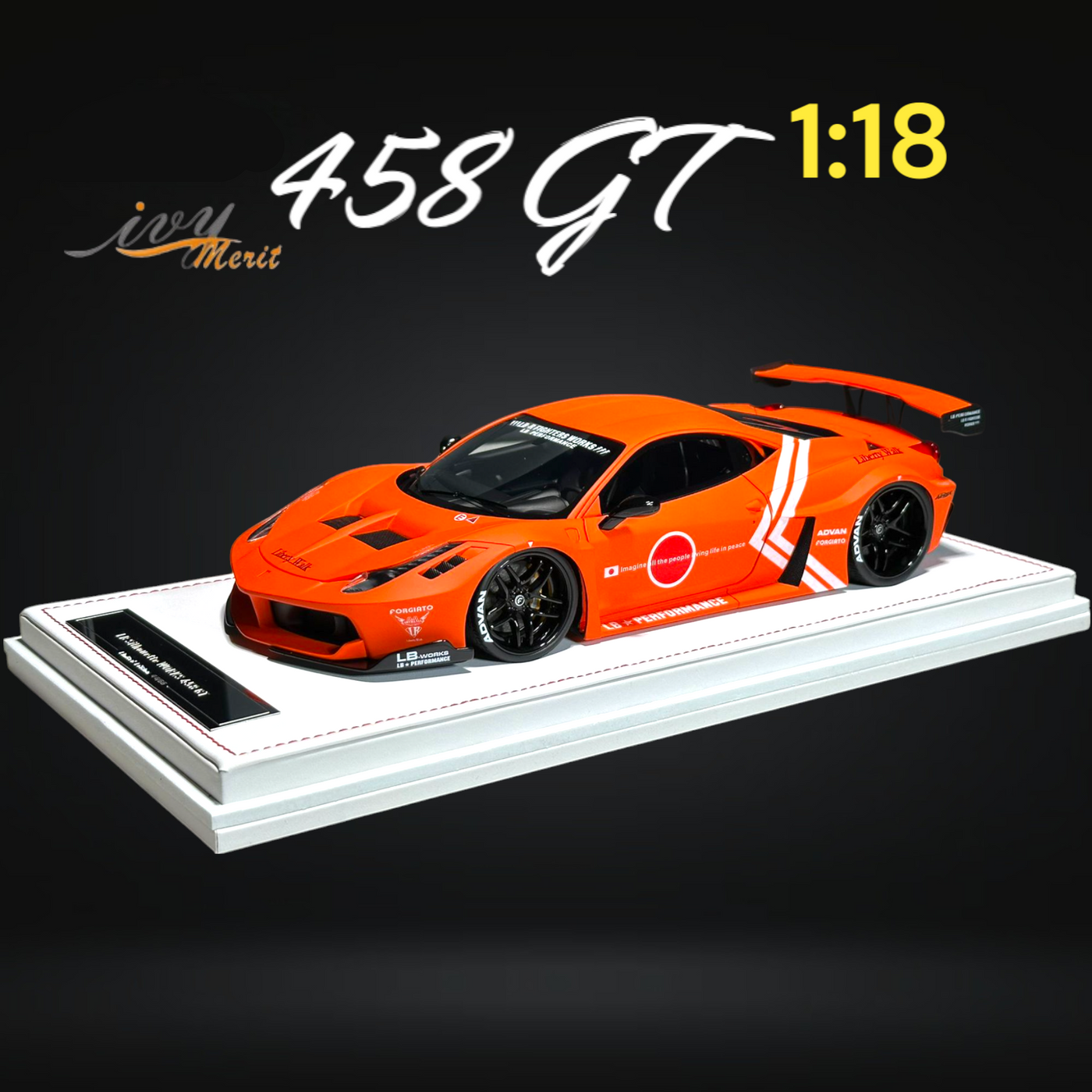 Ferrari 458 GT Fighter Orange LBWK LB Silhouette Resin 1:18 Scale Ferrari 458 GT Fighter Orange LBWK LB Silhouette Resin 1:18 Scale