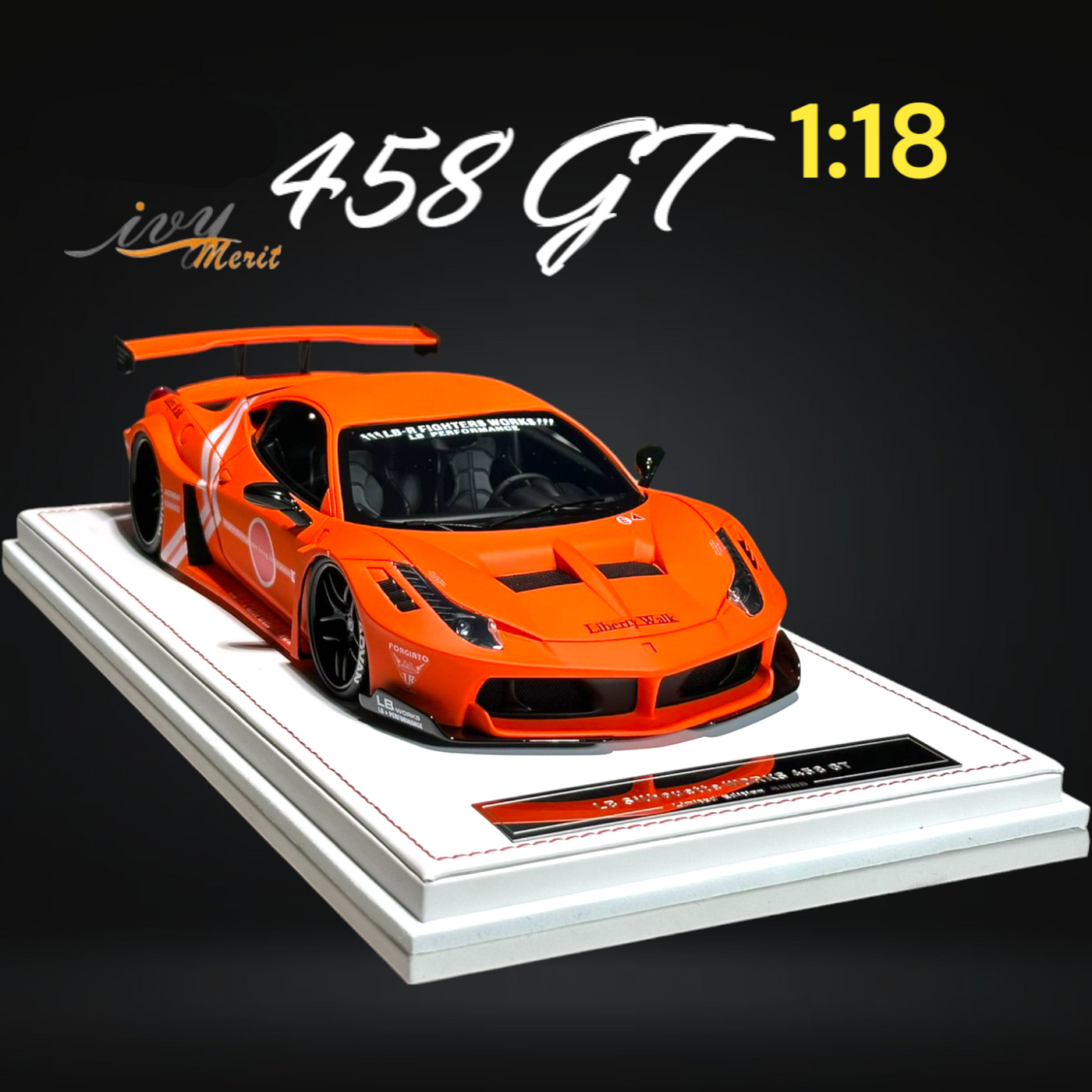 【限定66台】LBWK 1/18 フェラーリ458 マットオレンジ 新品 Ferrari 458 GT Fighter Orange LBWK LB Silhouette Resin 1:18