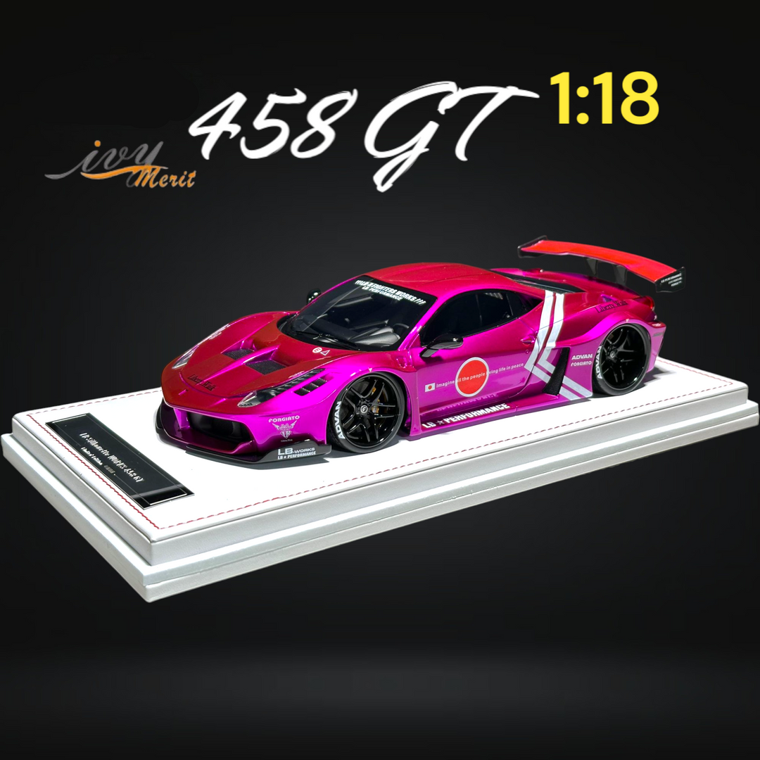 458 GT Fighter Purple LBWK LB Silhouette Resin 1:18 Scale by IVY MERIT