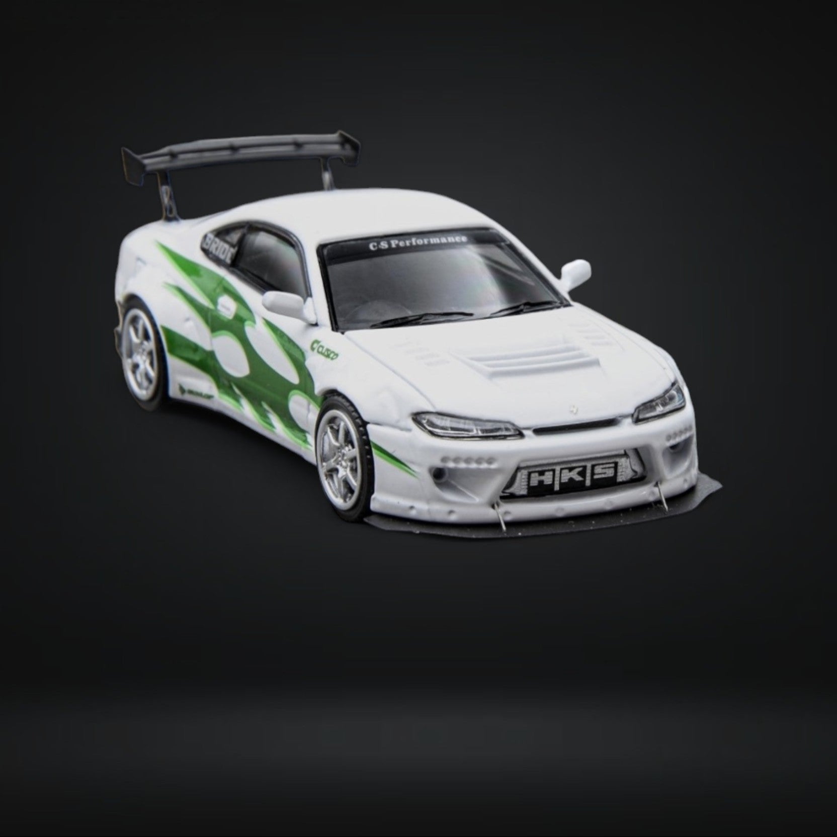Nissan Silvia S15 White - Green 1:64 by Focal Horizon