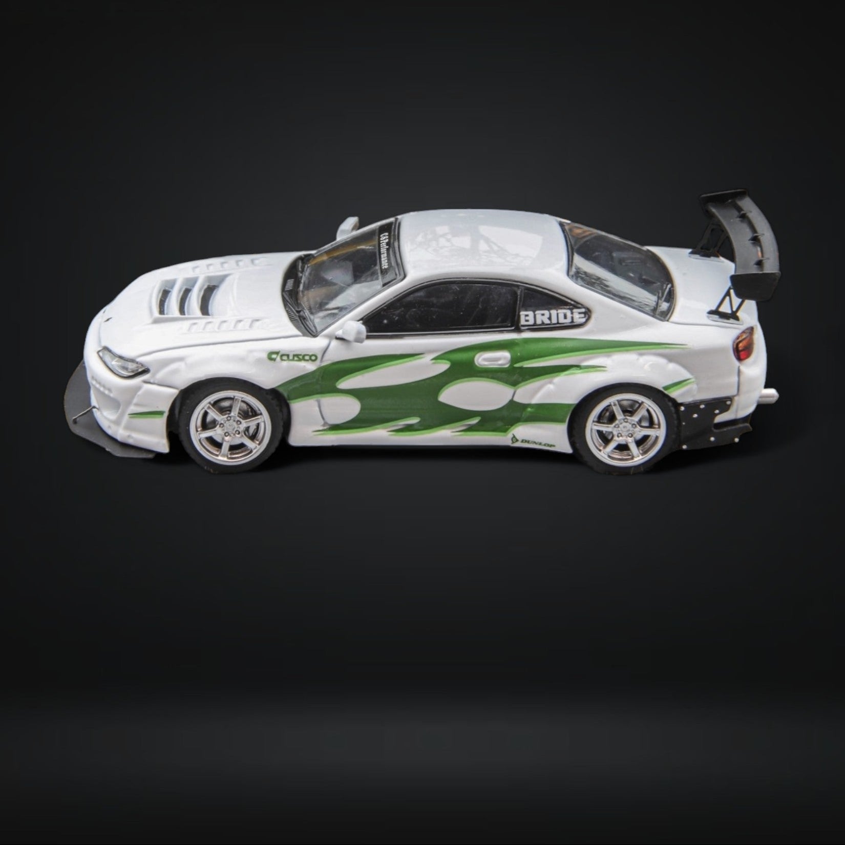 Nissan Silvia S15 White - Green 1:64 by Focal Horizon 2