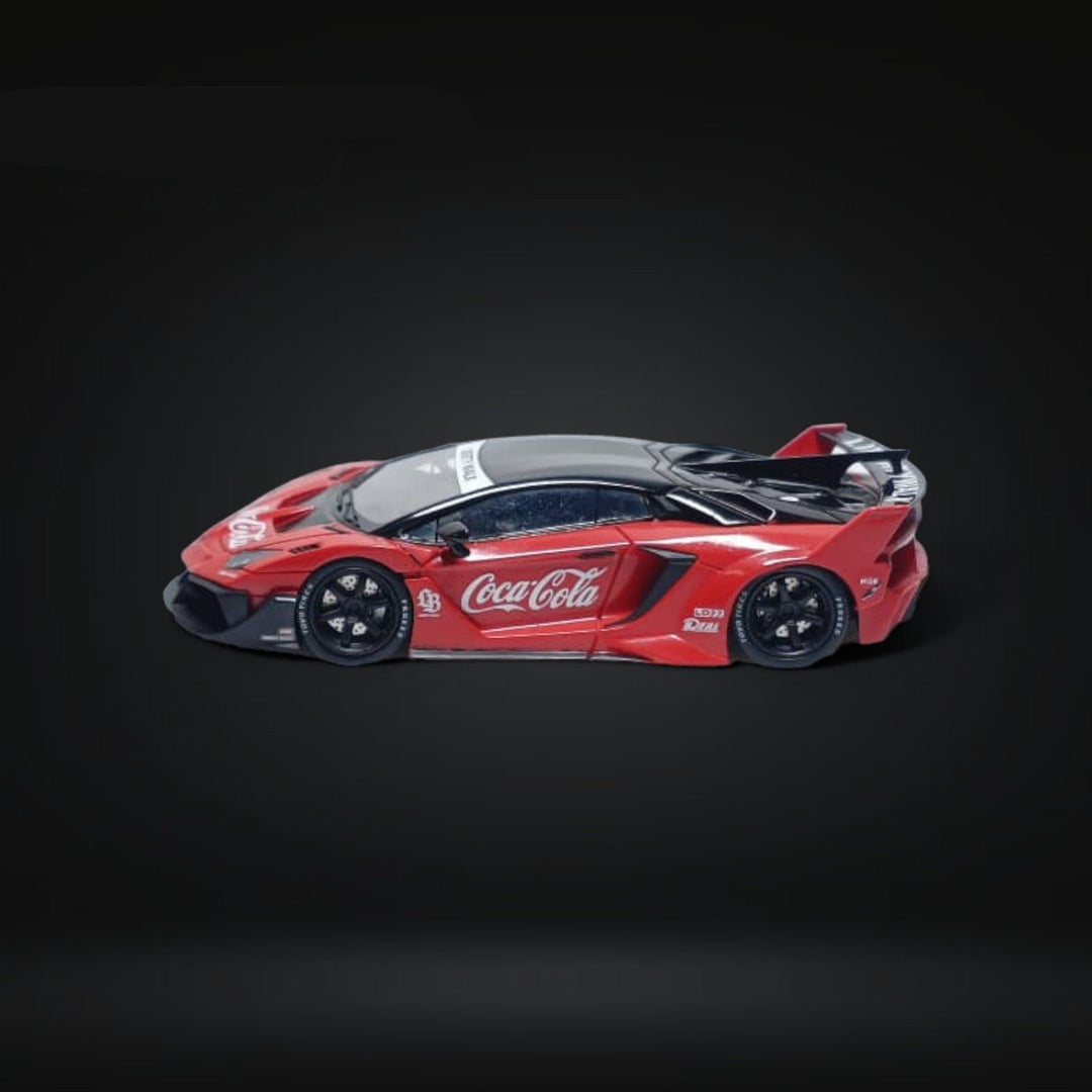 Lamborghini Aventador GT EVO LBWK Coca Cola Livery 1:64 Resin by ScaleMini Side View