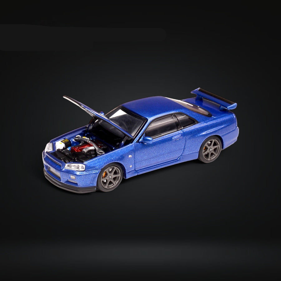 Nissan Skyline GT-R R34 Z-Tune Bayside Blue 1:64 by MOTORHELIX