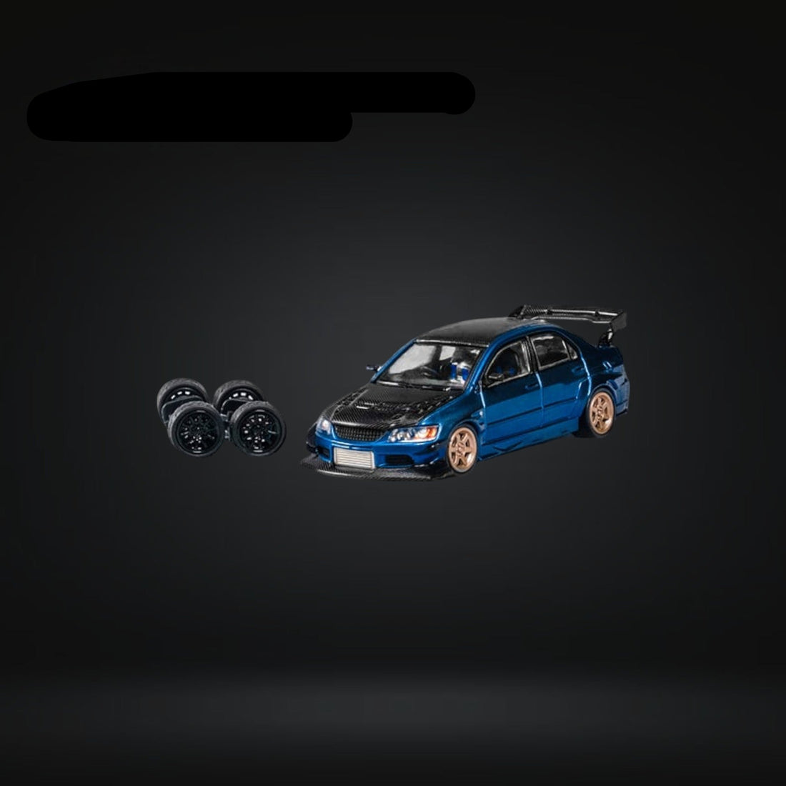 Mitsubishi Lancer Evo IX 9 Metallic Blue With Carbon Hood 1:64 CM64-EVOIX-10CR by CM Model