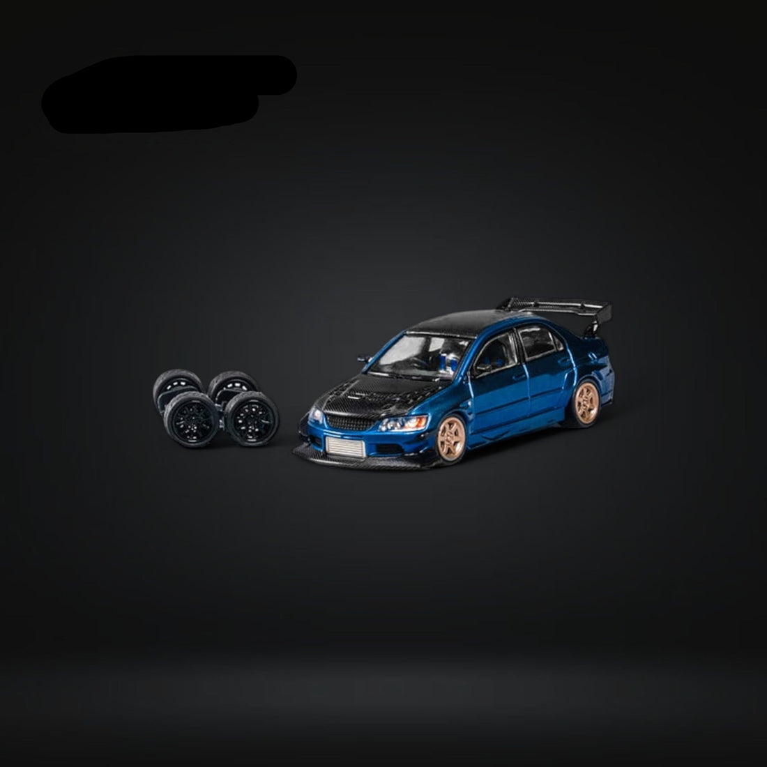 Mitsubishi Lancer Evo IX 9 Metallic Blue With Carbon Hood 1:64 CM64-EVOIX-10CR by CM Model - 2