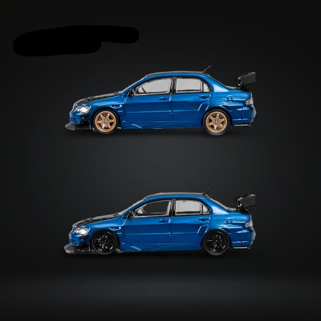 Mitsubishi Lancer Evo IX 9 Metallic Blue With Carbon Hood 1:64 CM64-EVOIX-10CR by CM Model - 6