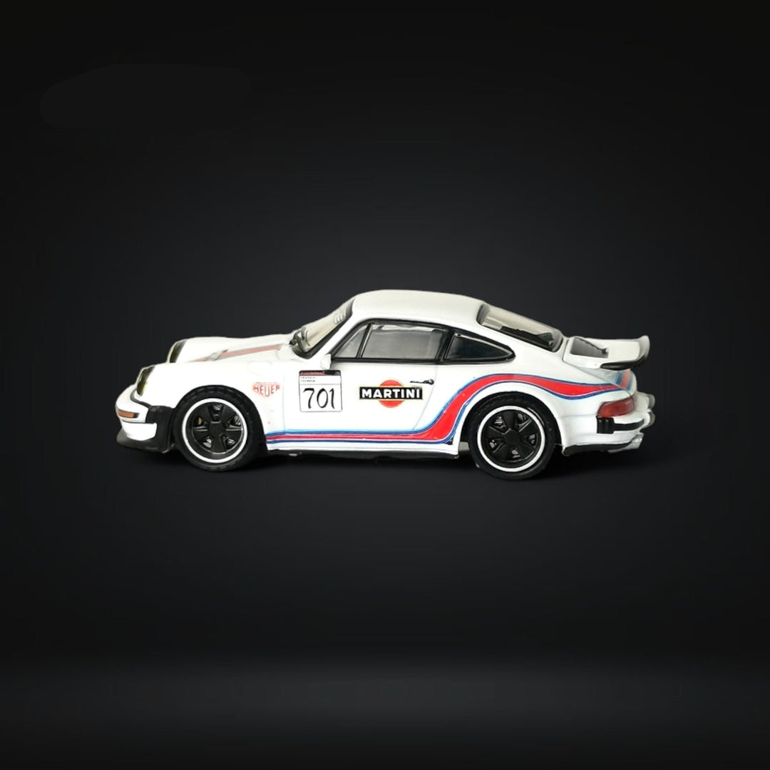 Porsche 930 Singer Turbo Study Martini Livery 1:64 by Rhino Model X Ghost Player Side View