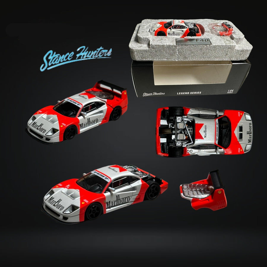 Ferrari F40 LM Marlboro Red White Livery 1:64 by Stance Hunters x Car Heaven