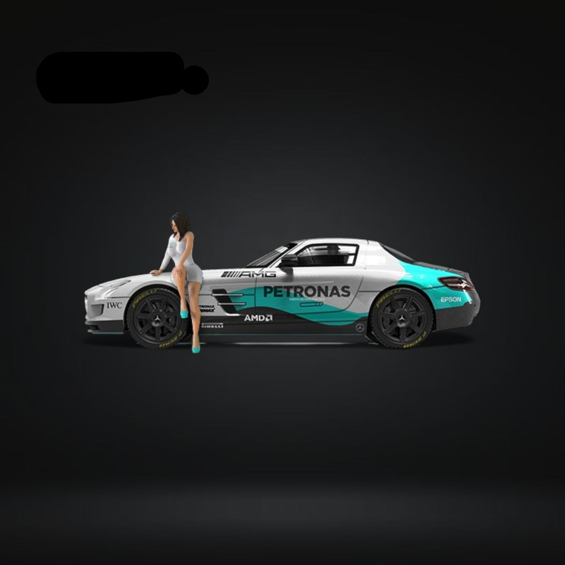 Mercedes Benz SLS Petronas Livery Figure Version 1:64 TM643319-1 by TimeMicro 4