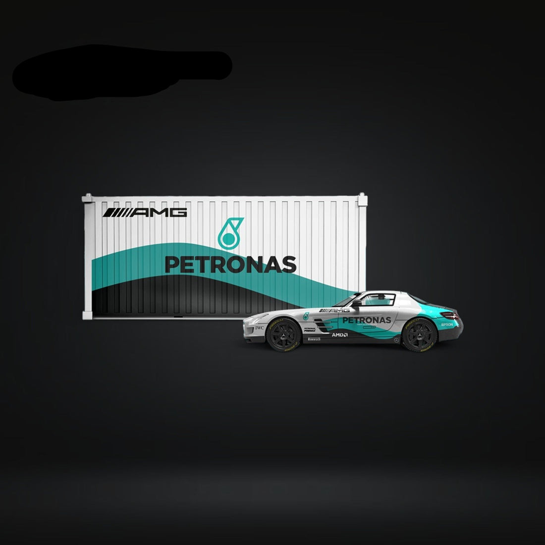 Mercedes Benz SLS Petronas Livery Container Version 1:64 TM643319-T by TimeMicro 2