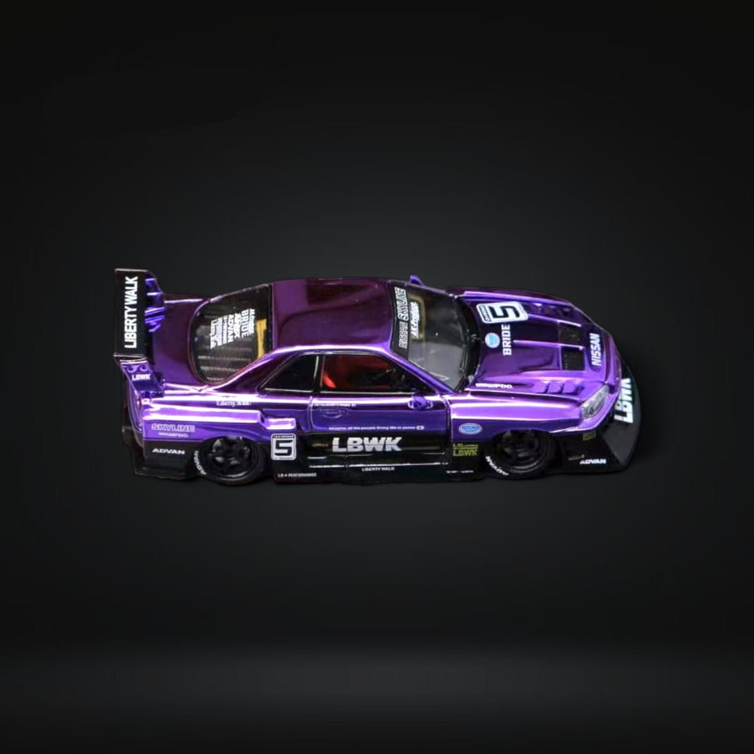 Nissan Skyline LBWK ER34 GT-R Chrome Purple 1:64 Limited to 500 Pcs by Street Weapon - 3