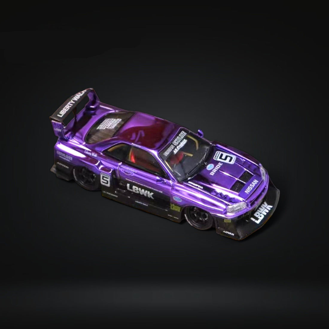 Nissan Skyline LBWK ER34 GT-R Chrome Purple 1:64 Limited to 500 Pcs by Street Weapon - 1