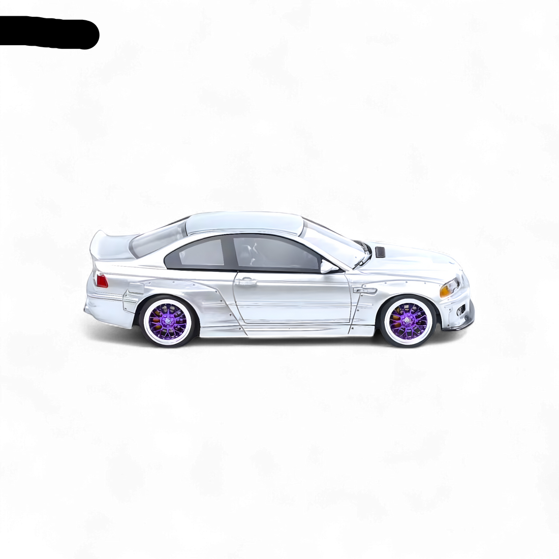 BMW M3 E46 Widebody Pandem in Metallic Silver Resin 1:64 by FLAME  2