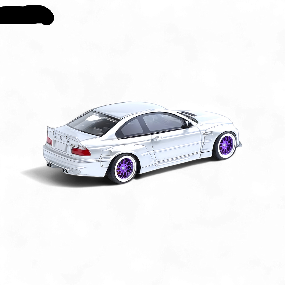 BMW M3 E46 Widebody Pandem in Metallic Silver Resin 1:64 by FLAME  3