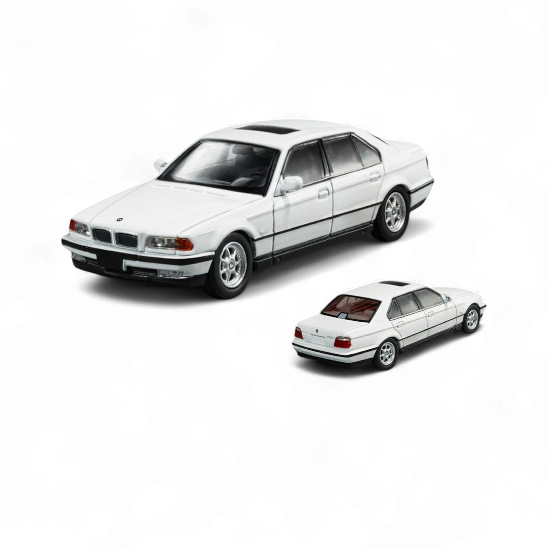 BMW E38 740iL 7-Series in White 1:64 by DCM 