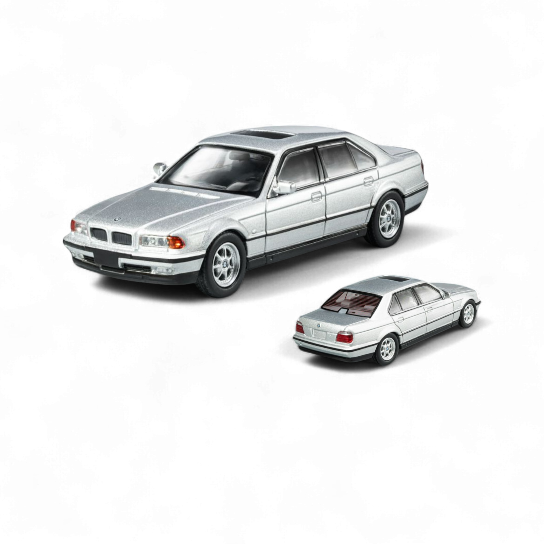 DCM BMW E38 740iL 7-Series in Silver 1:64 