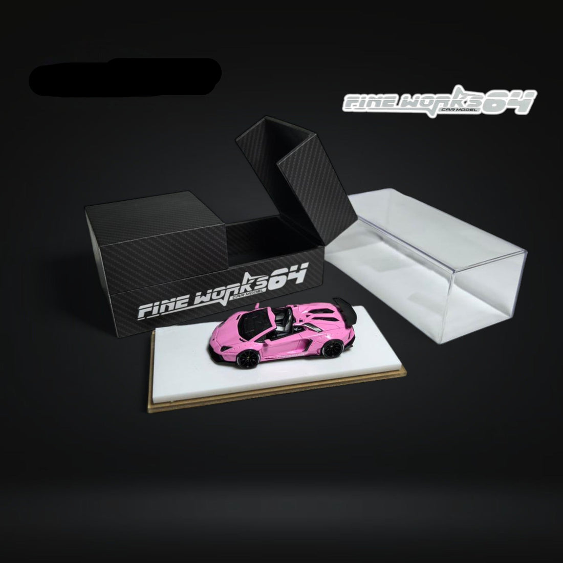 Lamborghini Aventador LP700 Luminous Pink Resin 1:64 by Fine Works 