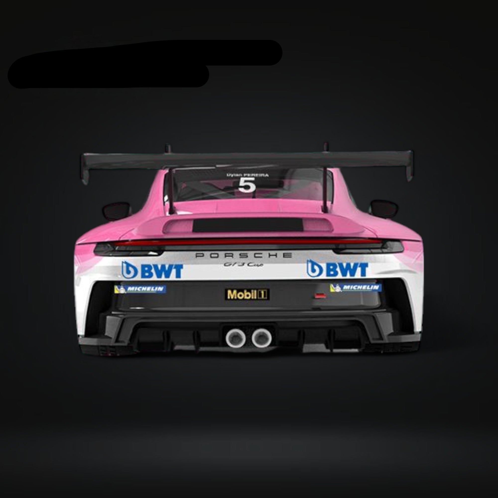 Porsche 911 GT3 Cup-Yonda BWT Pink livery w/ figure 1:64 by ModernArt 3