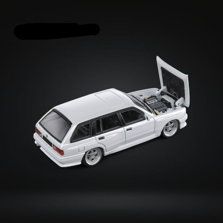 BMW E30 Touring Wagon in Venus White w/ Openable Hood 1:64 by Mortal 2