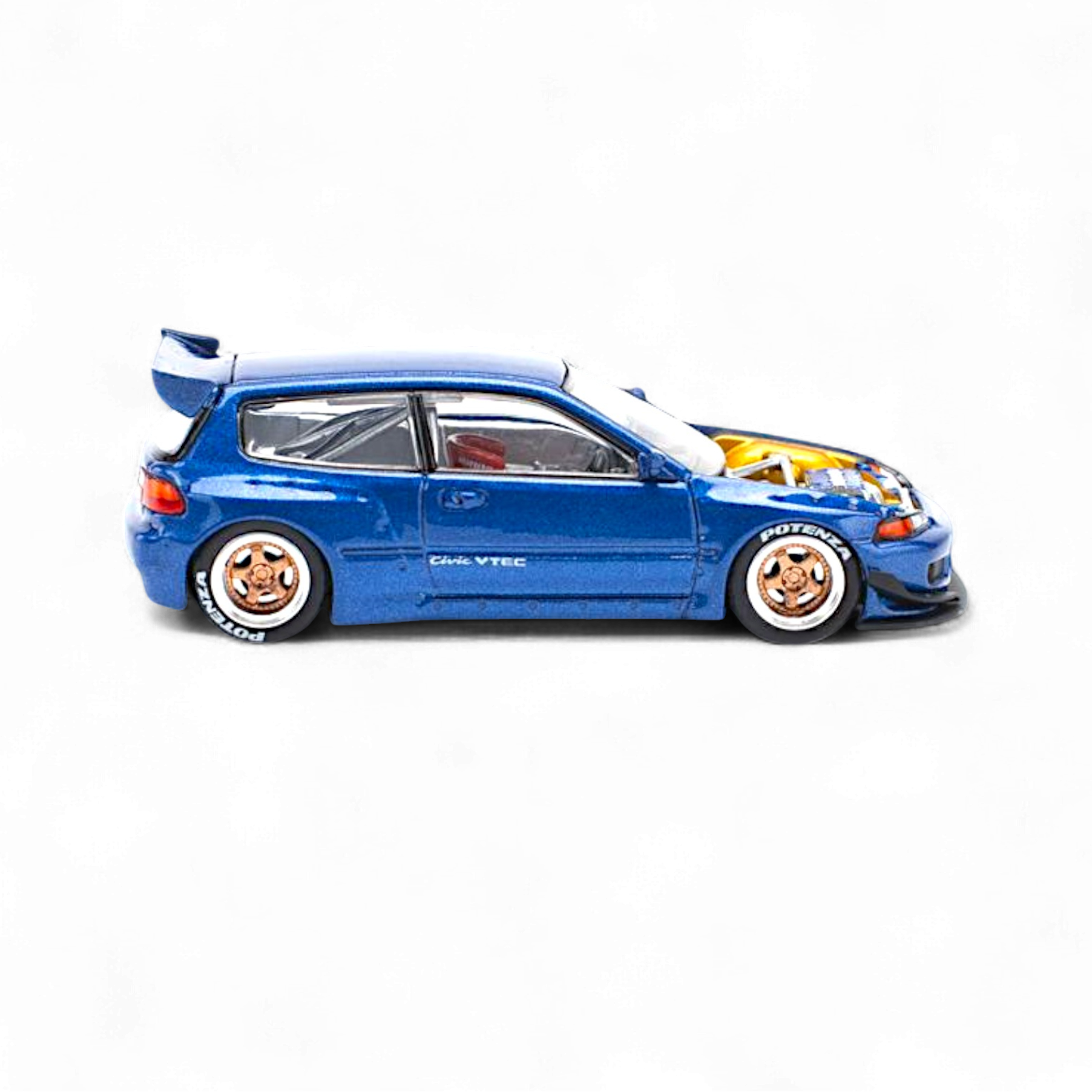 Pandem Civic EG6 Metallic Blue w/ Openable hood 1:64 by Pop Race  4