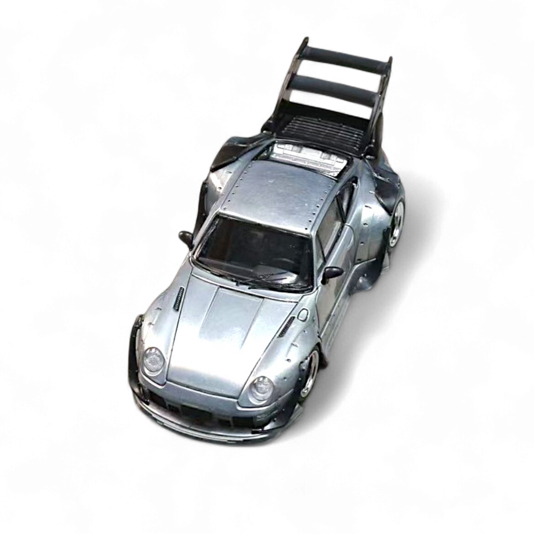 Porsche RWB 993 Raw Varnish Color High Wing 1:64 by Street Weapon  4