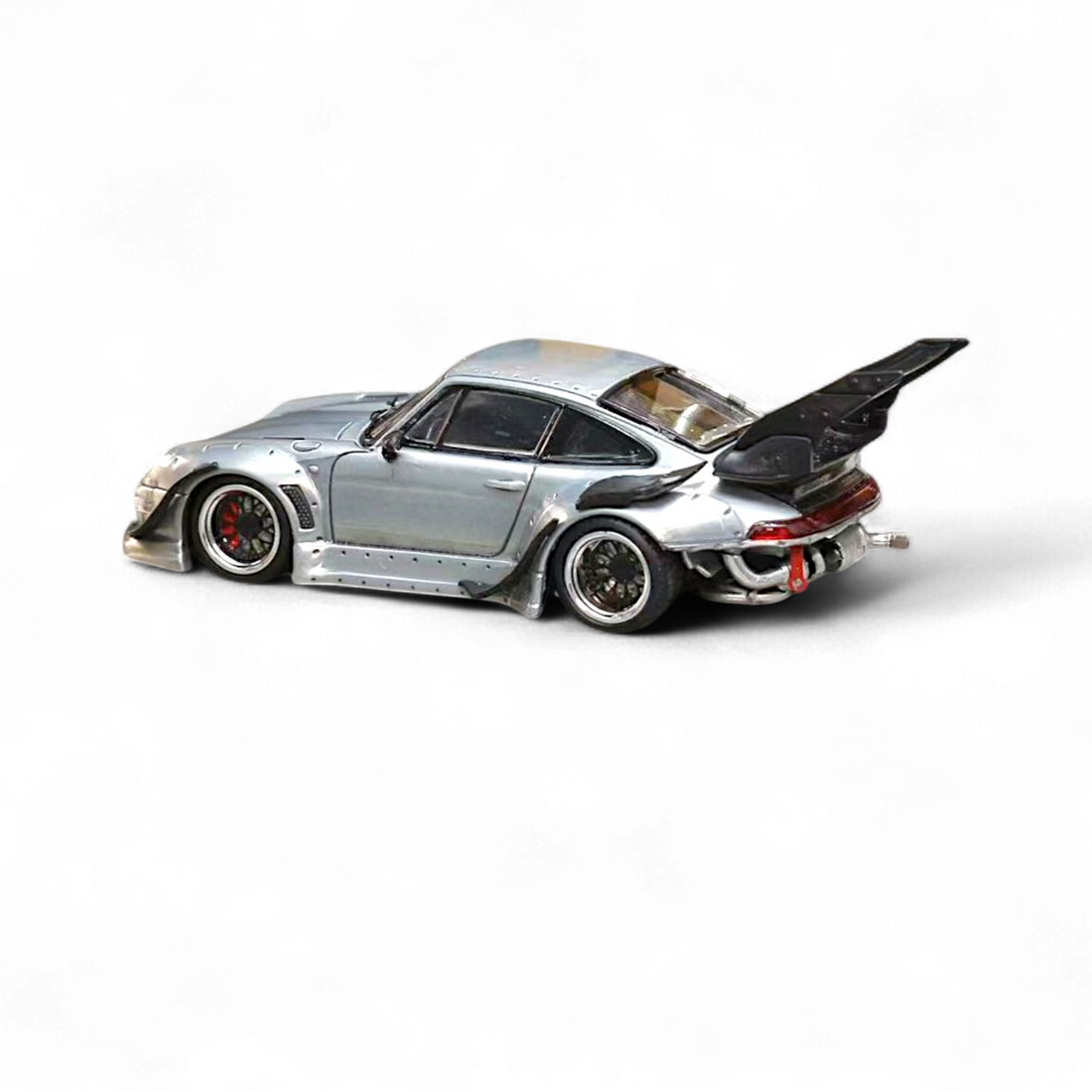 Porsche RWB 993 Raw Varnish Color High Wing 1:64 by Street Weapon  5