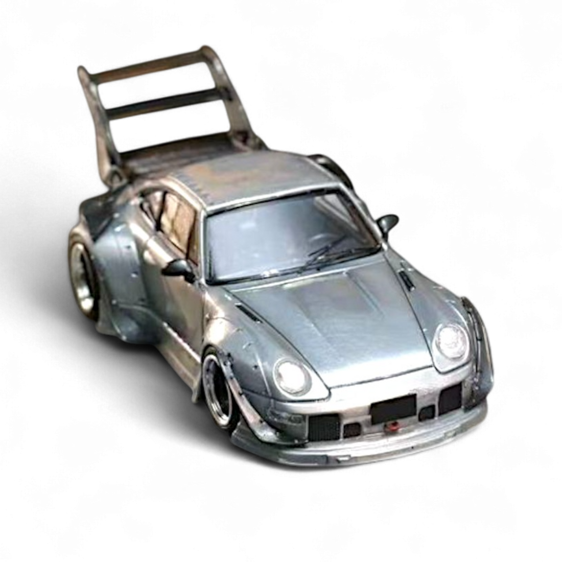 Porsche RWB 993 Raw Varnish Color High Wing 1:64 by Street Weapon  7