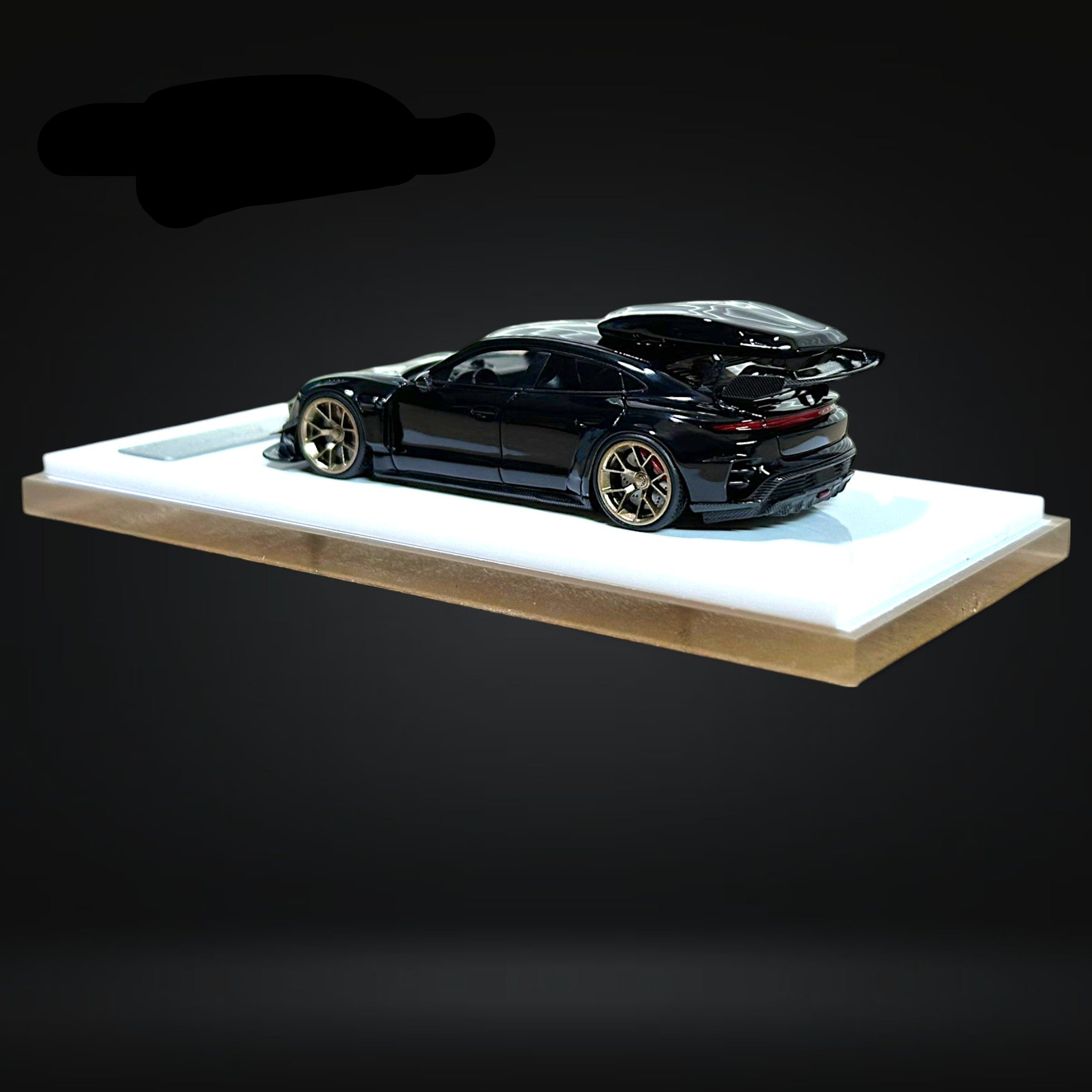 Porsche X Zephyr Designz Taycan in Black with Roof Box 1:64 by