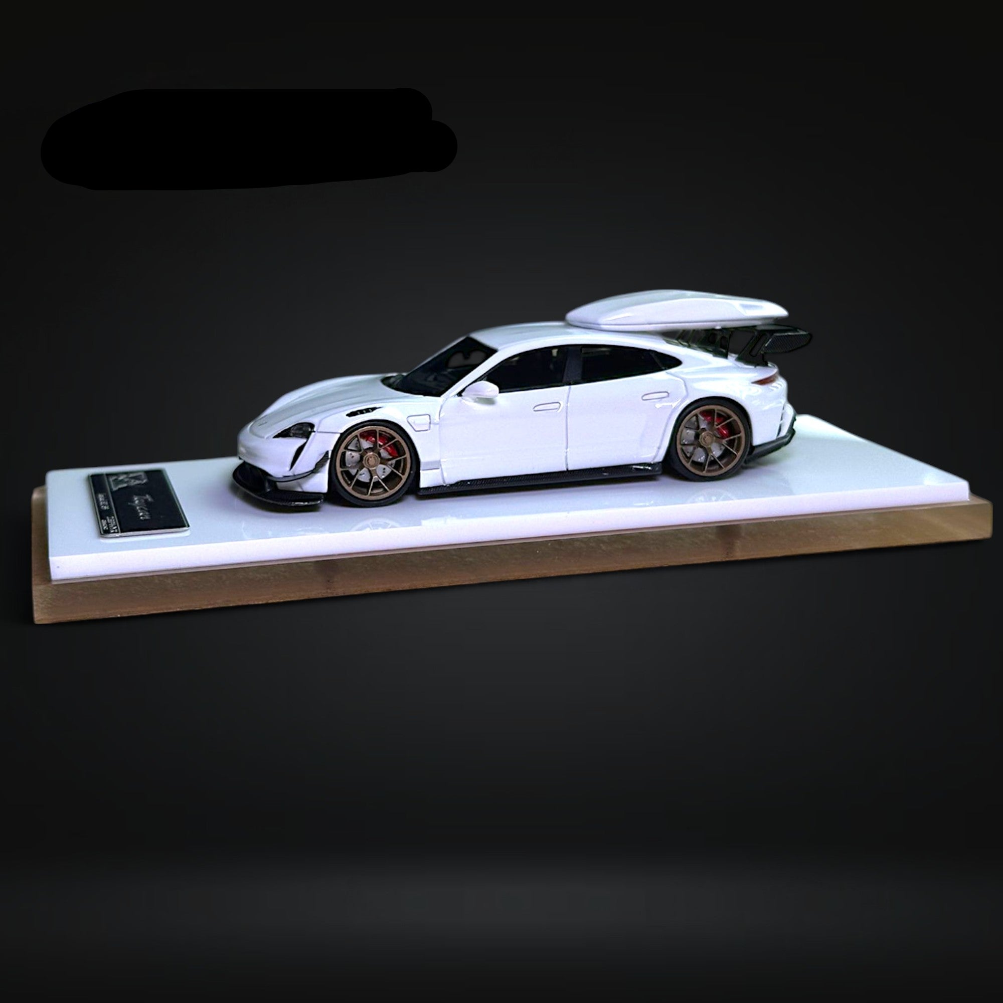 Porsche X Zephyr Designz Taycan in White with Roof Box 1:64 by