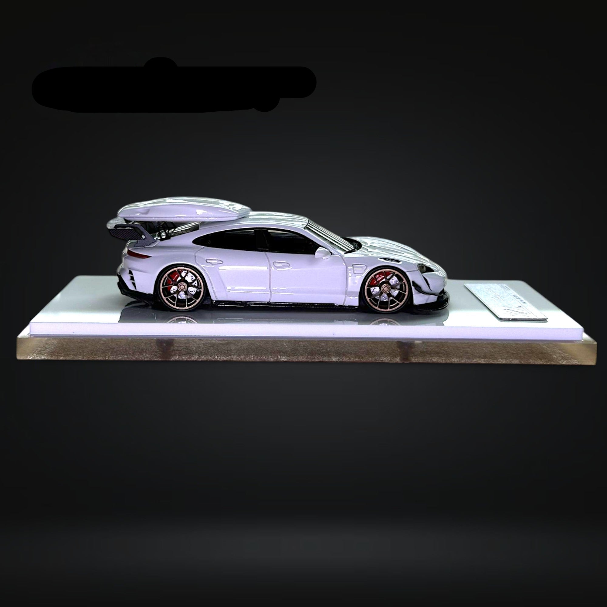 404 YMモデル 1/64 ポルシェ タイカン ゼファー ホワイト Porsche X Zephyr Designz Taycan in White with Roof Box 1:64 by