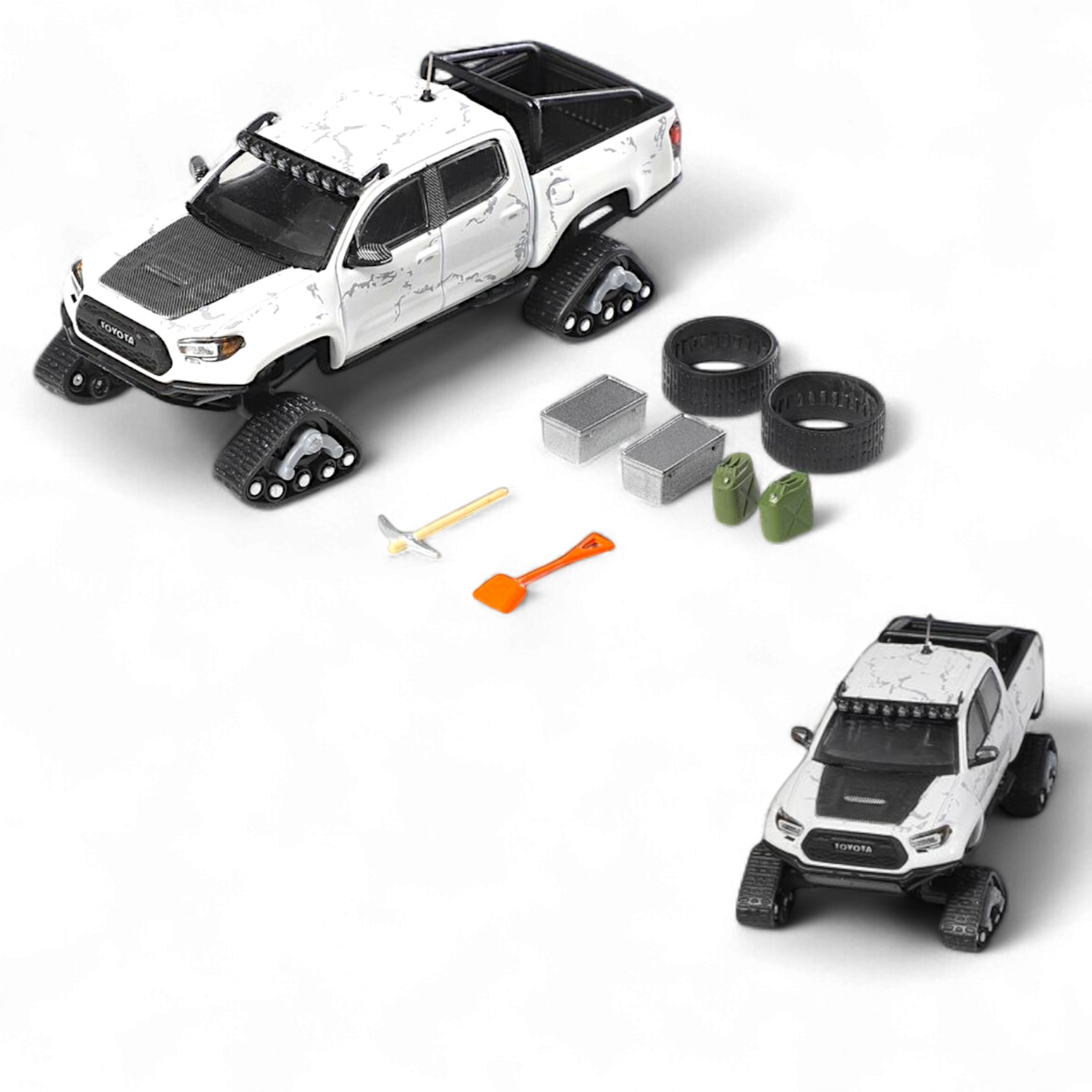 Toyota TACOMA SNOW VERSION in White & 3PMSF Tires 1:64 by GCD