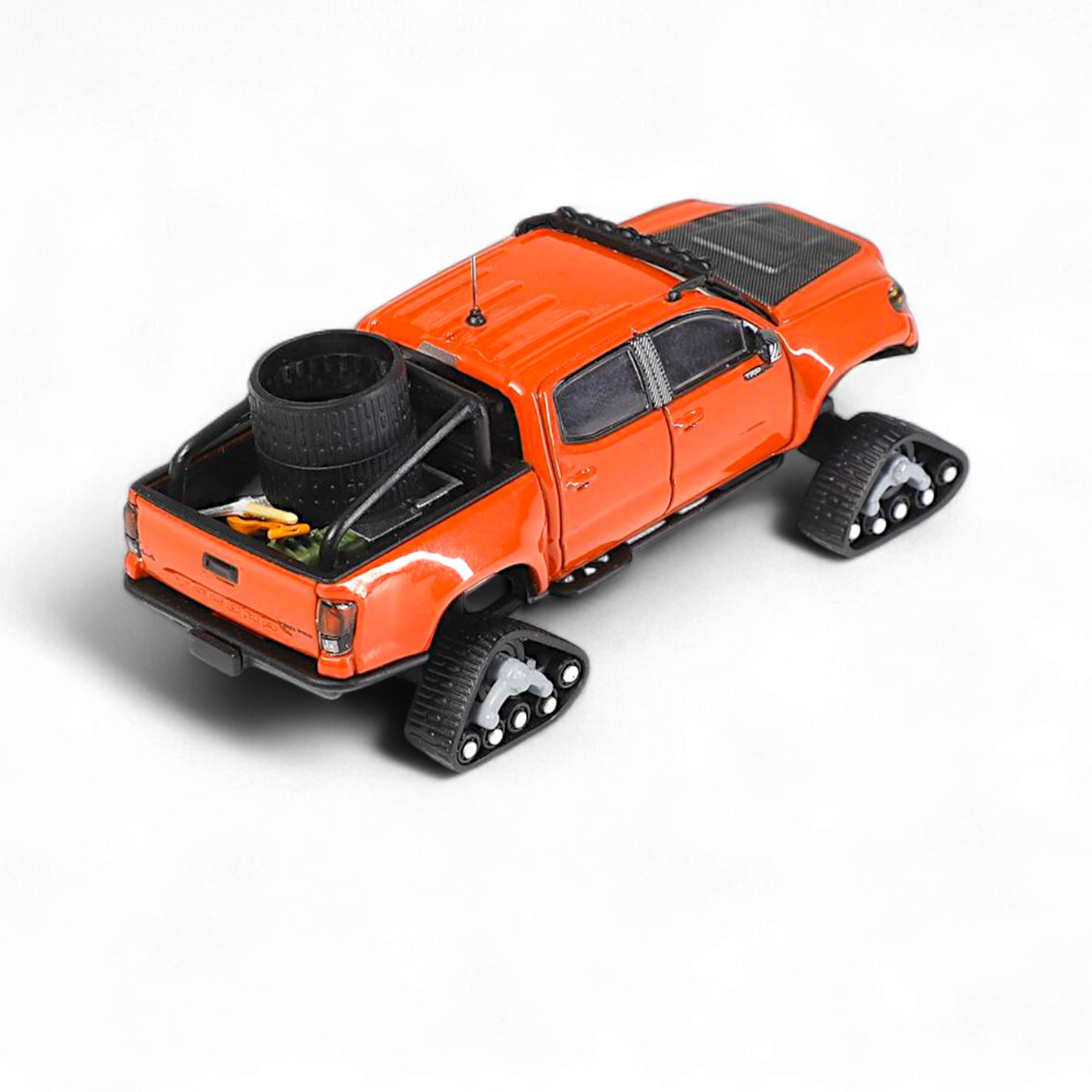 Toyota TACOMA in Orange Red & 3PMSF Tires 1:64 by GCD 3
