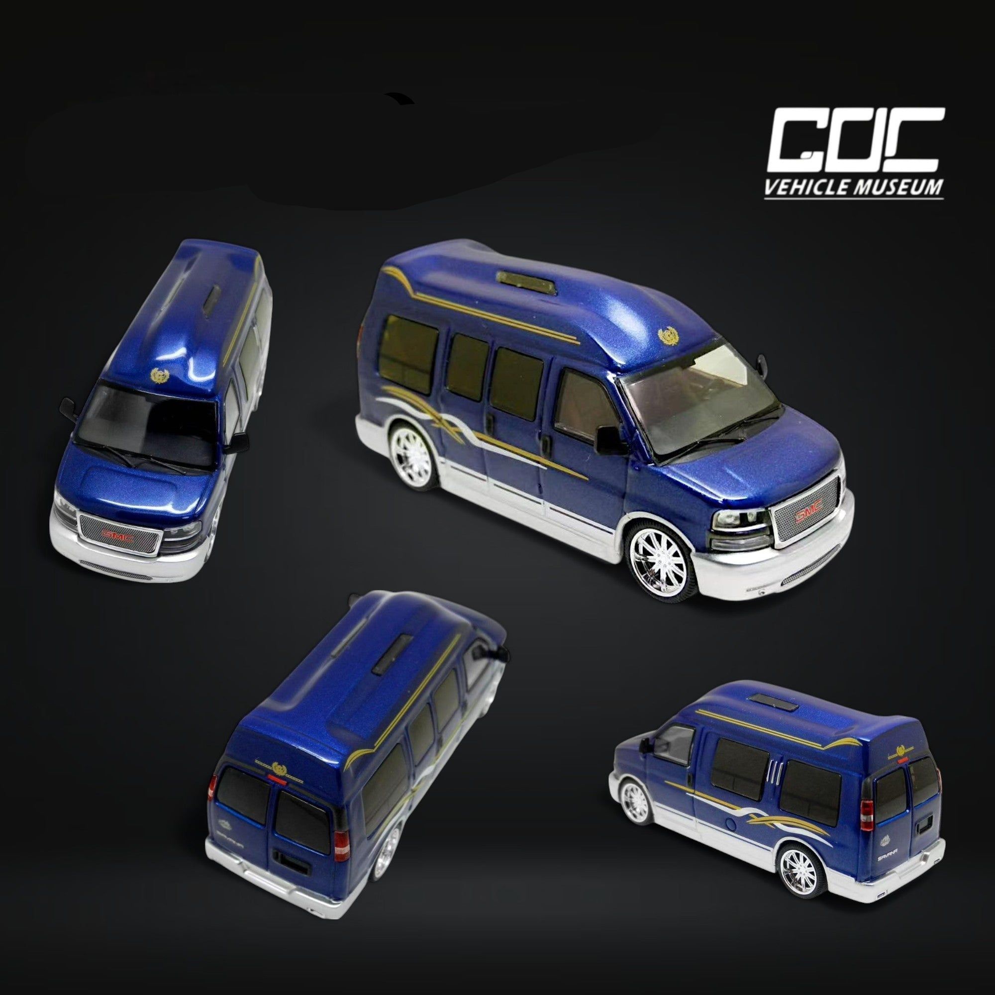 GMC Savana Blue Silver Edition 1:64 - Limited to 500 Pcs by GOC