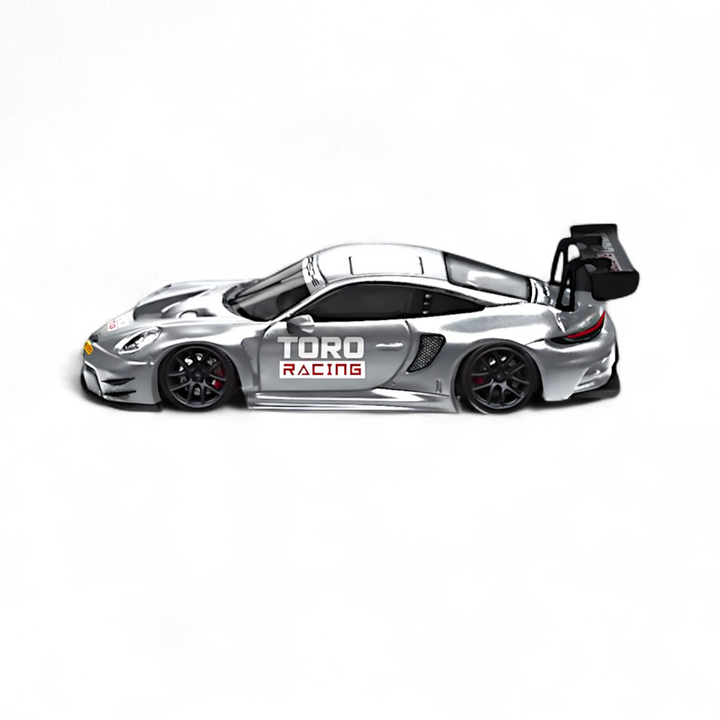Porsche 911 GT3 Matte Silver Racing 1:64 by STAR RACE 2