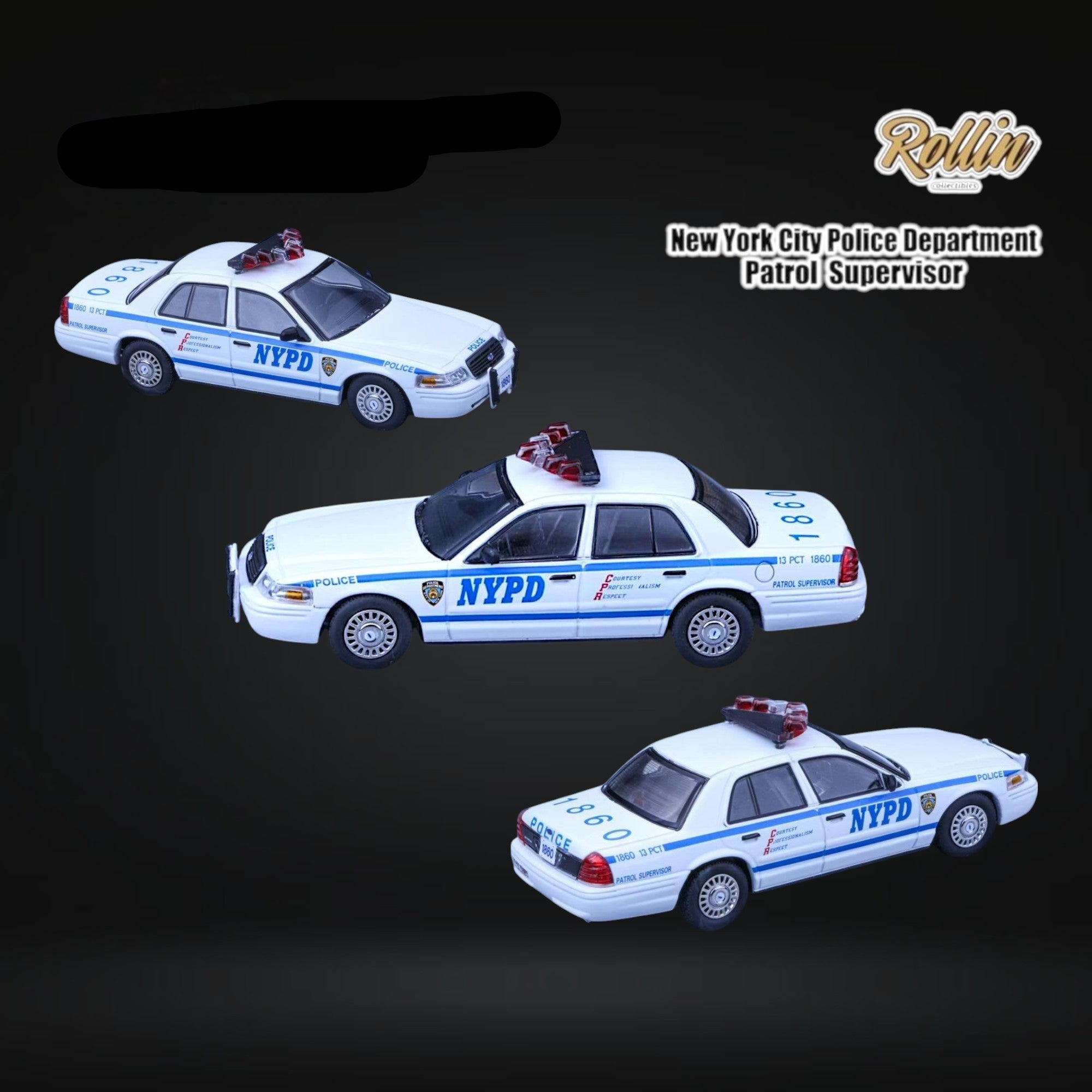 Ford Crown Victoria NYPD Patrol Supervisor 1:64 by Rollin