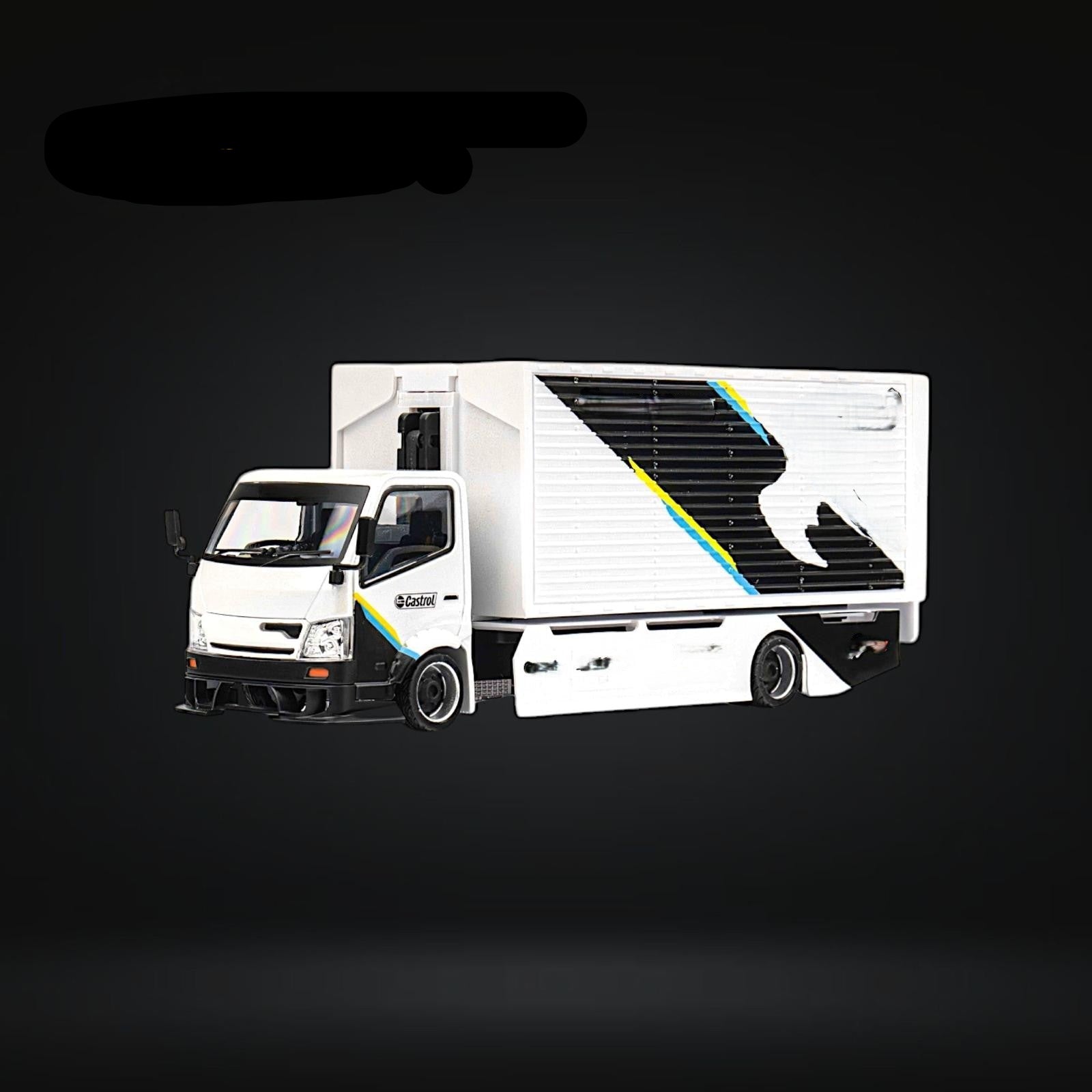 HINO 300 Custom Box Truck White - Black Livery 1:64 by MicroTurbo 5