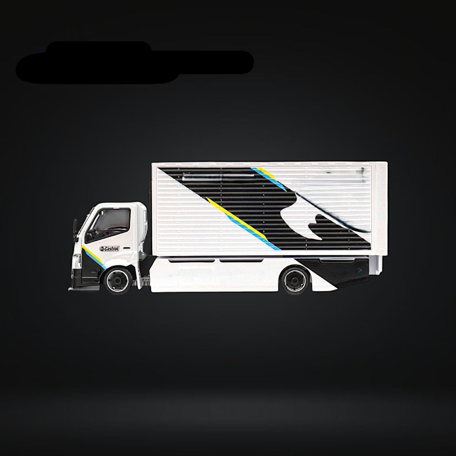 HINO 300 Custom Box Truck White - Black Livery 1:64 by MicroTurbo 3