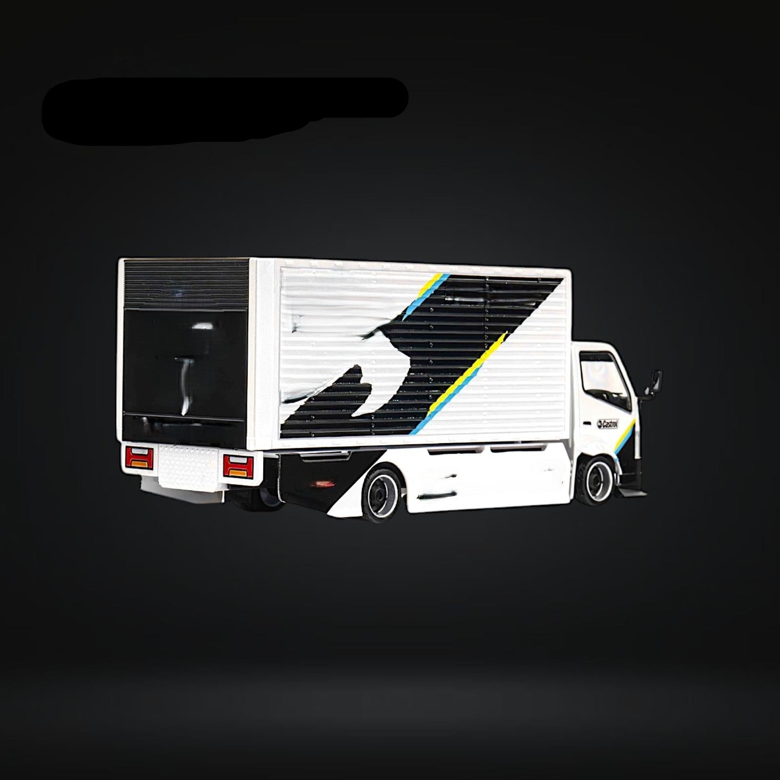 HINO 300 Custom Box Truck White - Black Livery 1:64 by MicroTurbo 2