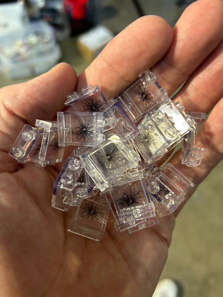 Window with Large Cracked Hole #1 - Custom Printed LEGO 1x2x2 Panel, B3 Customs 2