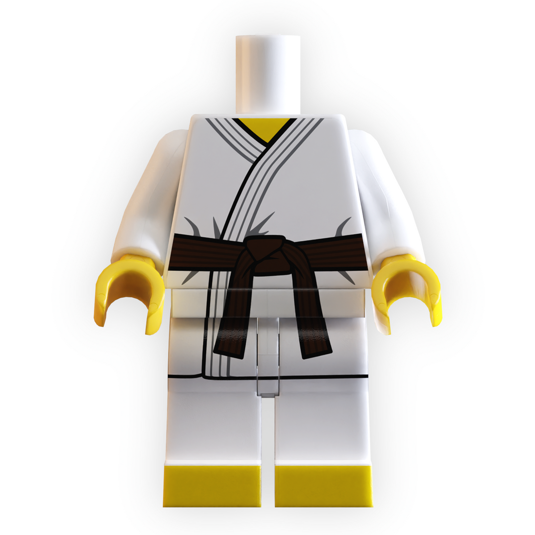 Brown Belt Karate Minifig Body custom LEGO torso and legs