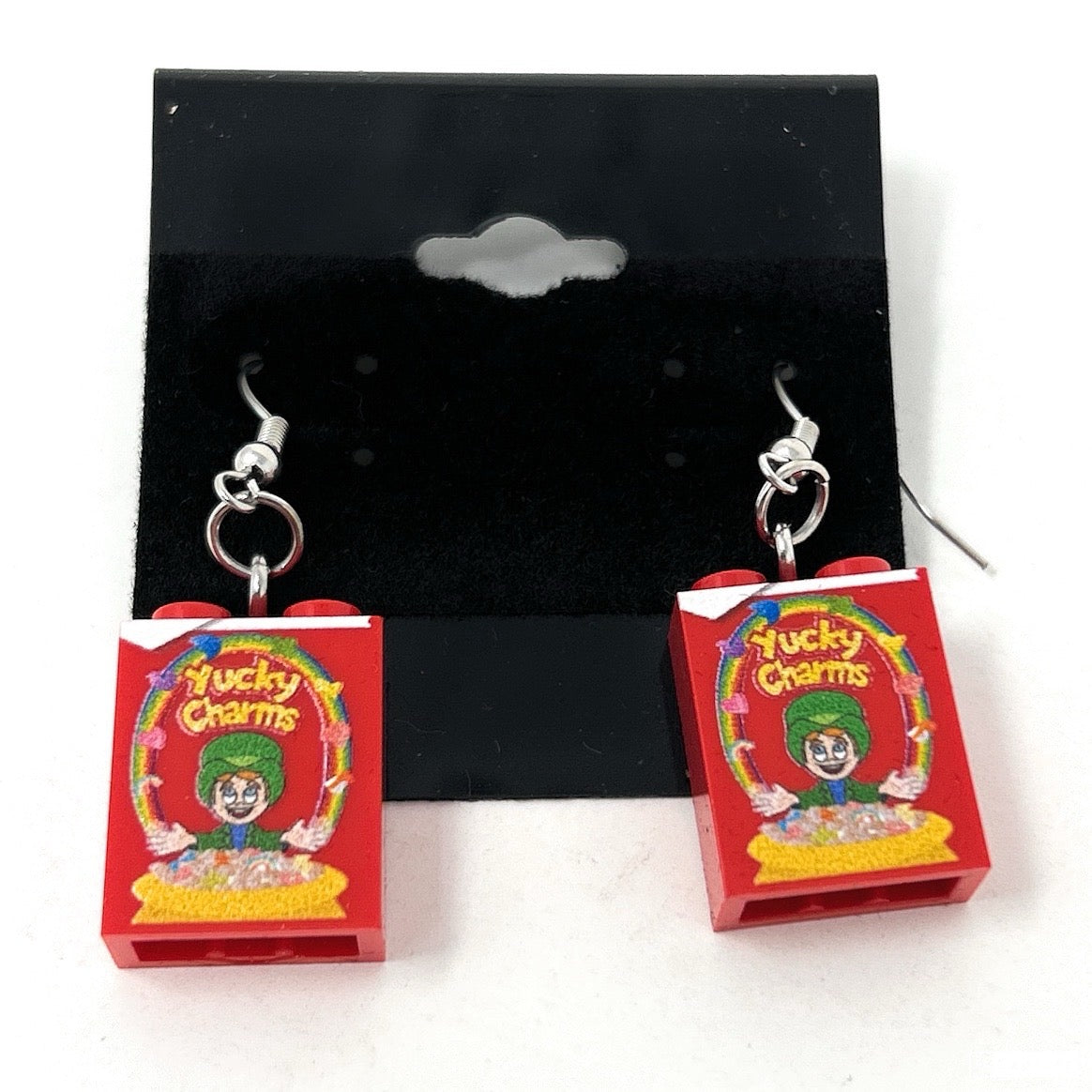 Yucky Charms Cereal Earrings made from LEGO parts - B3 Customs 2