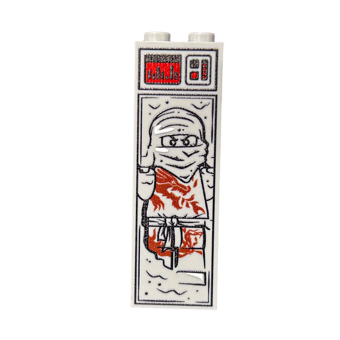 Red Ninja in Carbonite (1x2x5 Brick) for Lego