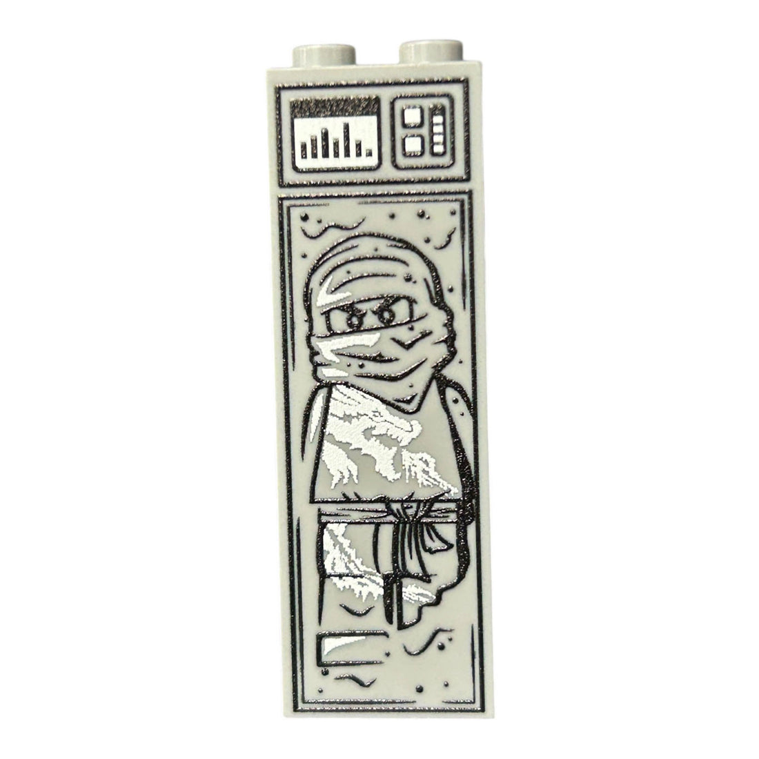 White Ninja in Carbonite (1x2x5 Brick) for Lego