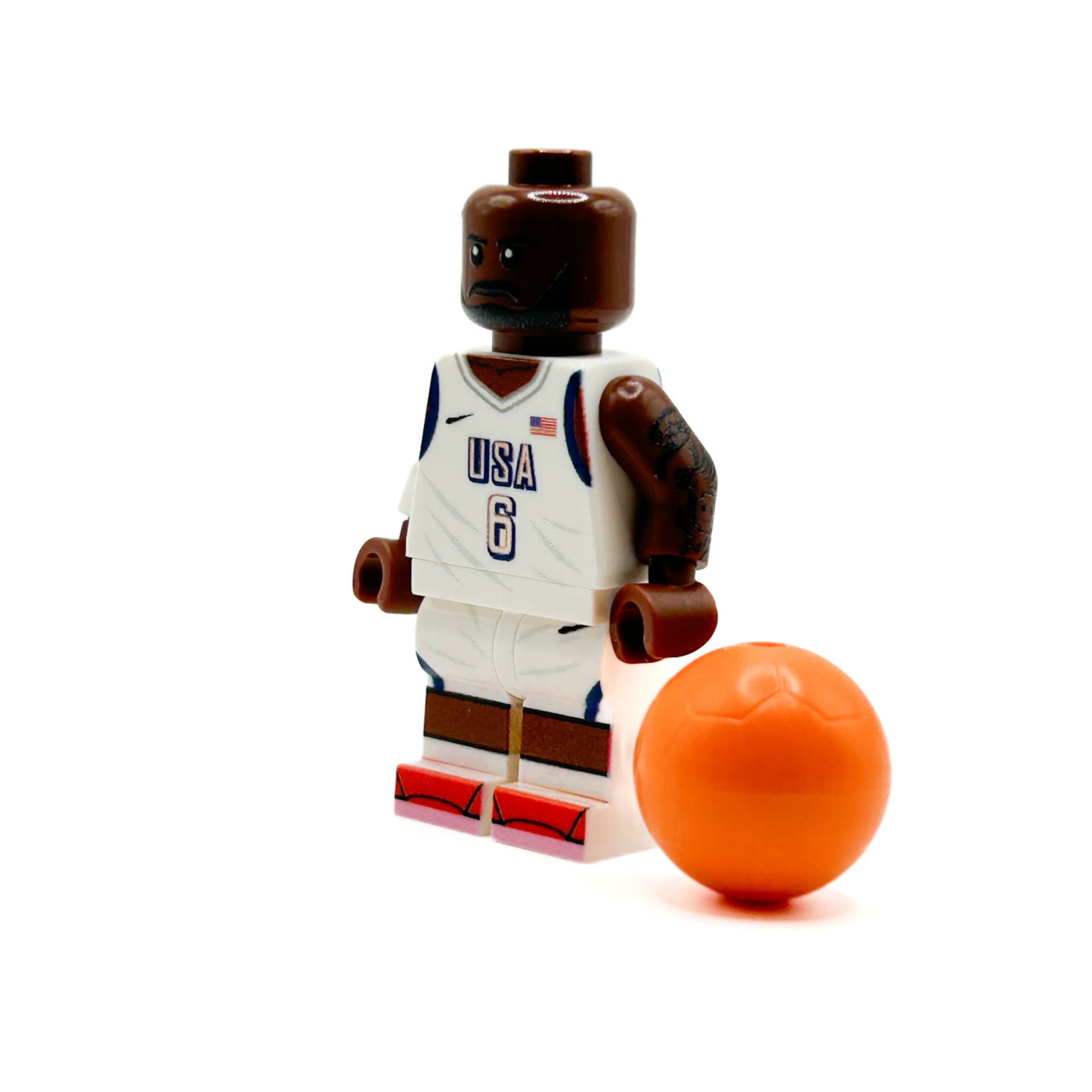 Lebron #6 USA Olympics (2024) Basketball Player Minifig made using LEGO parts - B3 Customs 3