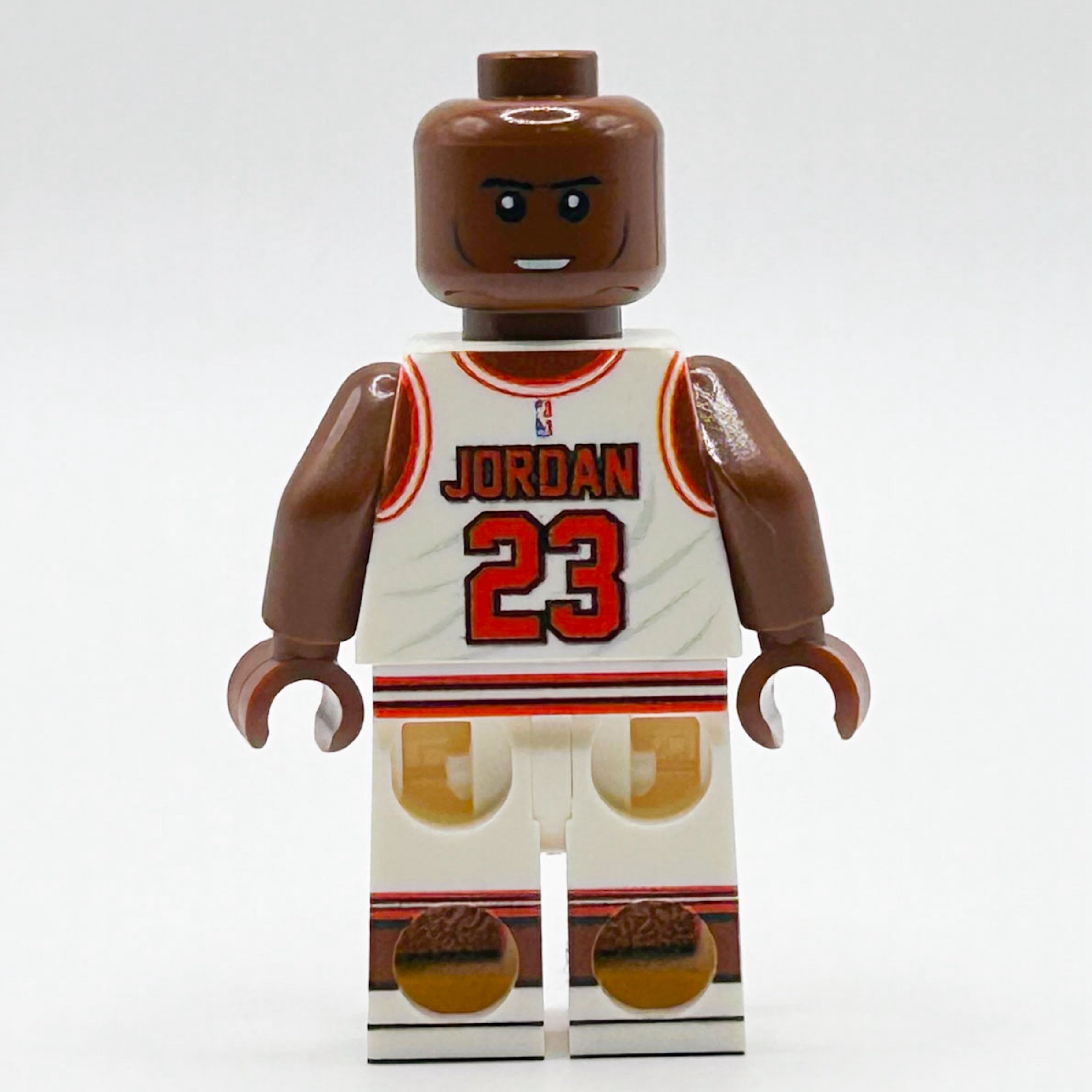MJ #23 (White Jersey) Basketball Player Minifig made using LEGO parts - B3 Customs 2