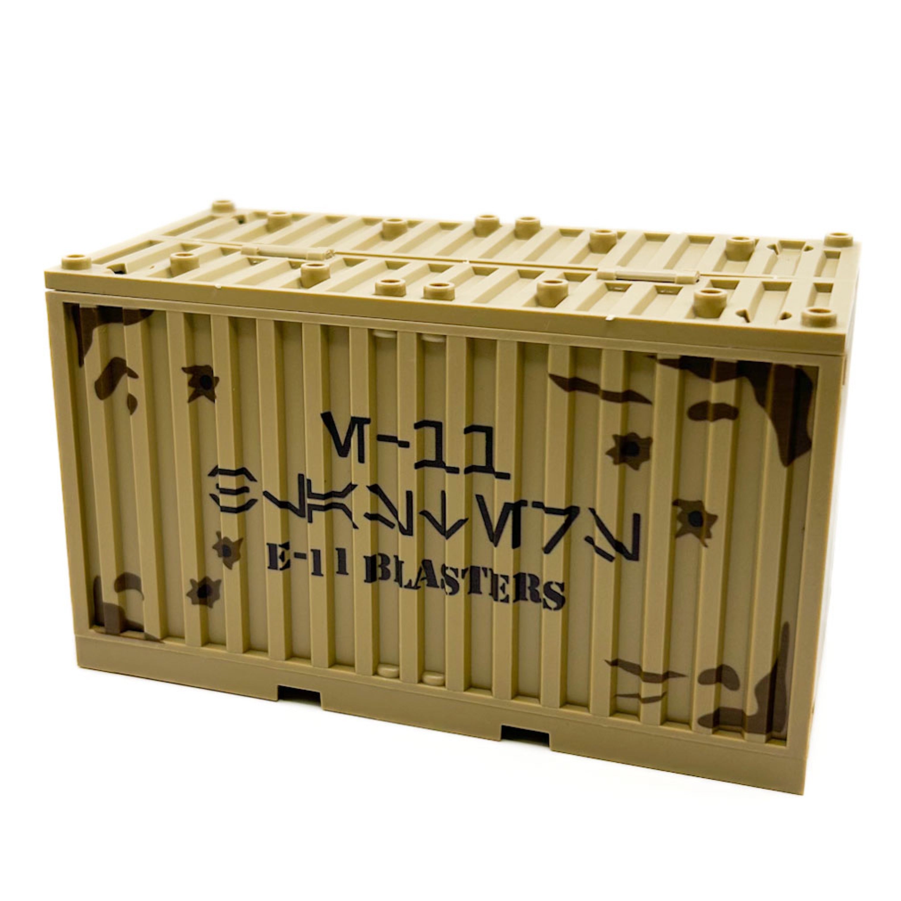 Custom Printed E-11 Blasters Imperial Cargo Shipping Container - LEGO Minifig Scale, Compatible 2