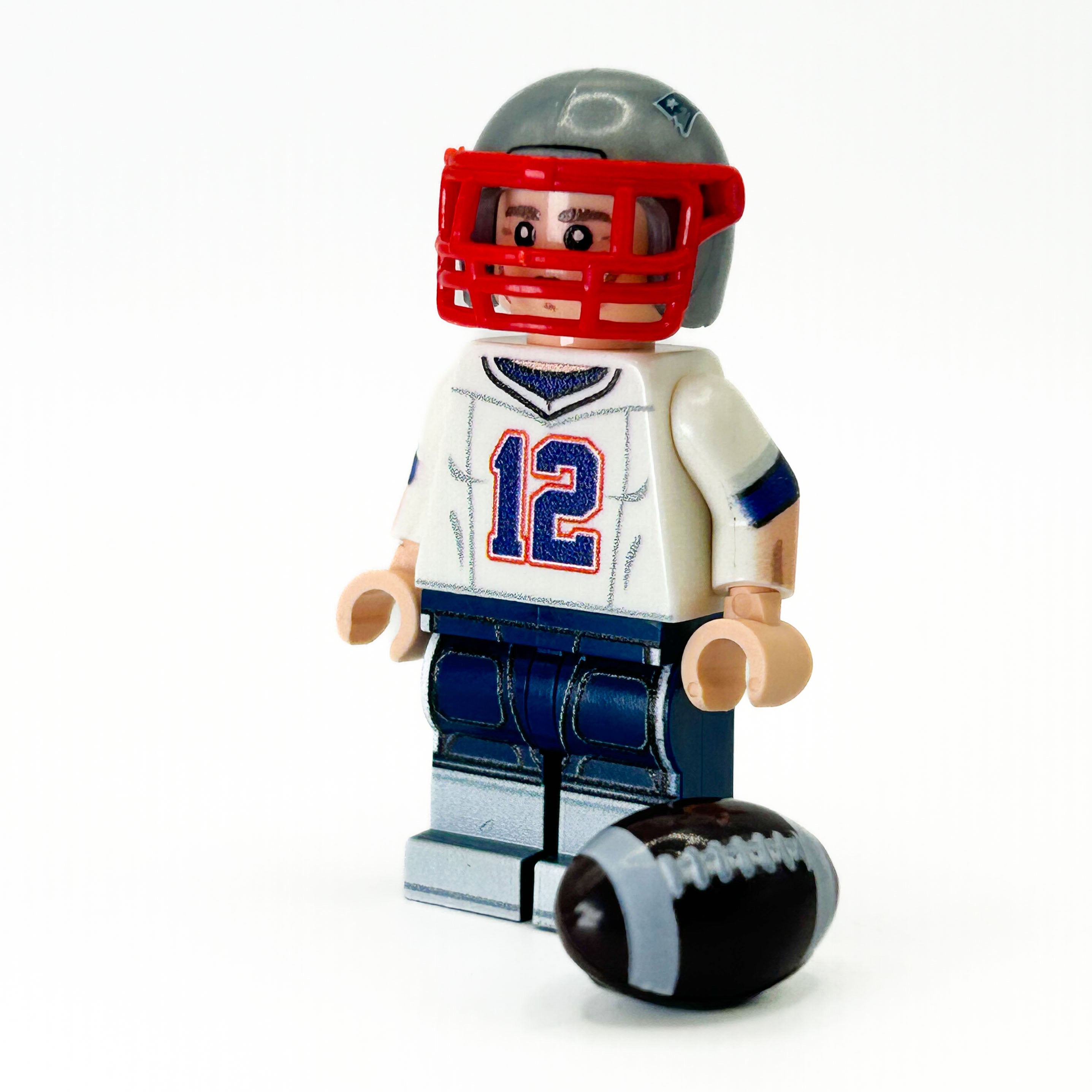 #12 QB Patriots Football Player Minifig for Lego - B3 Customs