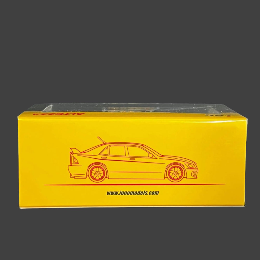 Toyota Altezza RS2000 Yellow With Extra Wheels & Decals 1:64 by Inno64 Diagram